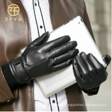 Fashion 2015 plain style touch screen stock leather gloves